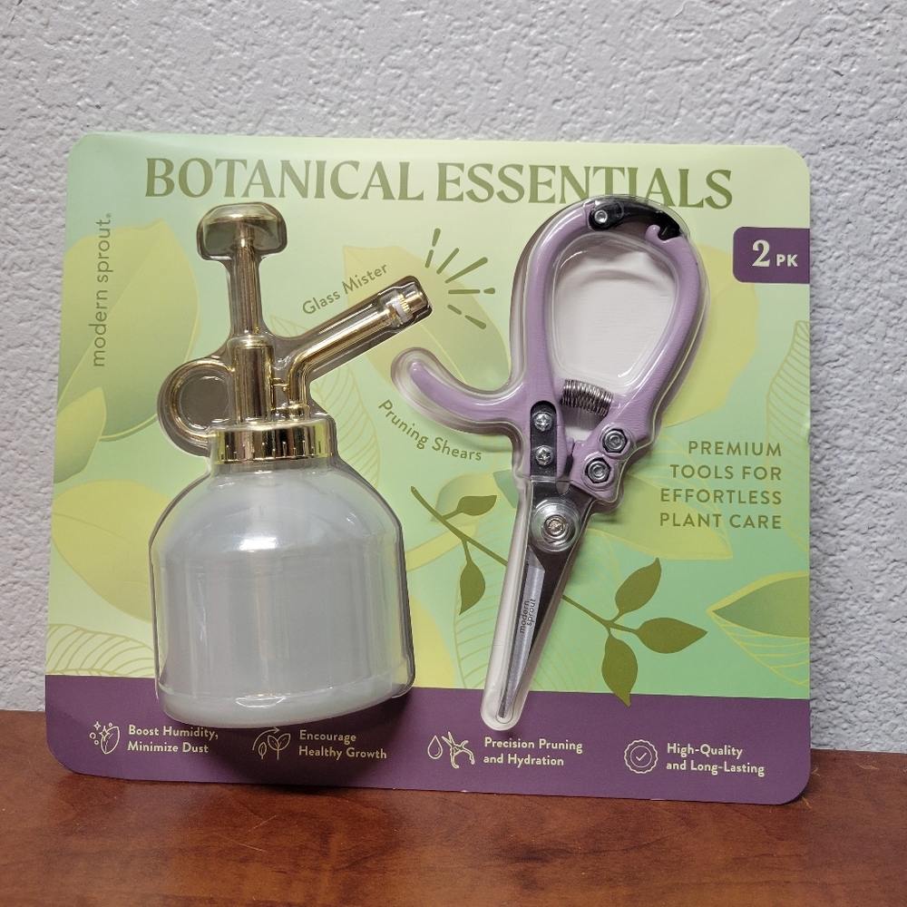 Glass Mister and Pruning Shears Set - Gold and Purple Nwt